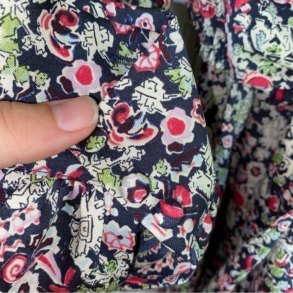 NWT Cinq à Sept Quin Floral Tie Midi Dress Size 6 - Picture 4 of 8